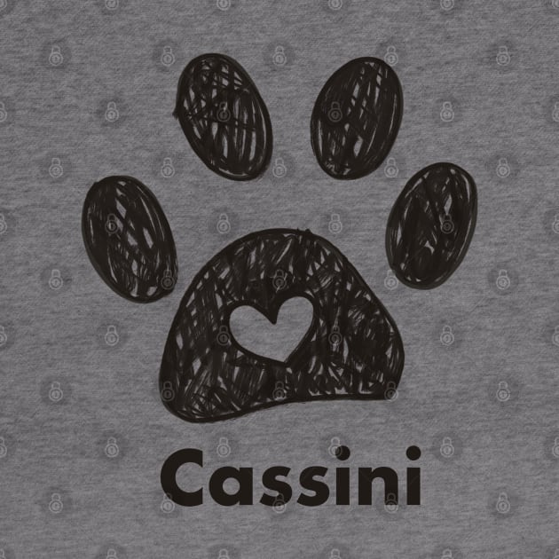 Cassini name made of hand drawn paw prints by GULSENGUNEL